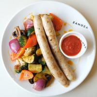 Печёные овощи с рублеными куриными сосисками - Zanoza Open Bar - готовим еду для современного жителя города